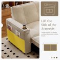thumbnail image 3 of Leumius 73.2" Convertible Corduroy Sofa Bed with Pull Out Bed ,2-in-1 Multi-Functional Sofa Couch with Steel Frame for Living Room,Bedroom,Apartment,Small Spaces,White, 3 of 8