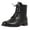 Black, variant on Men's Boots, Faux Leather Vintage Lace-Up High Top Low Heel Ankle, Lace-Up Mid-Calf Casual Low Heel Wingtip Boots for Men, 8.5