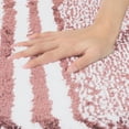 thumbnail image 3 of REGALWOVEN Bathroom Rug Mat, Extra Soft and Absorbent Microfiber Bath Rugs Fluffy Striped Non Slip Floor Mat Rosy Brown 16" x 24", 3 of 6