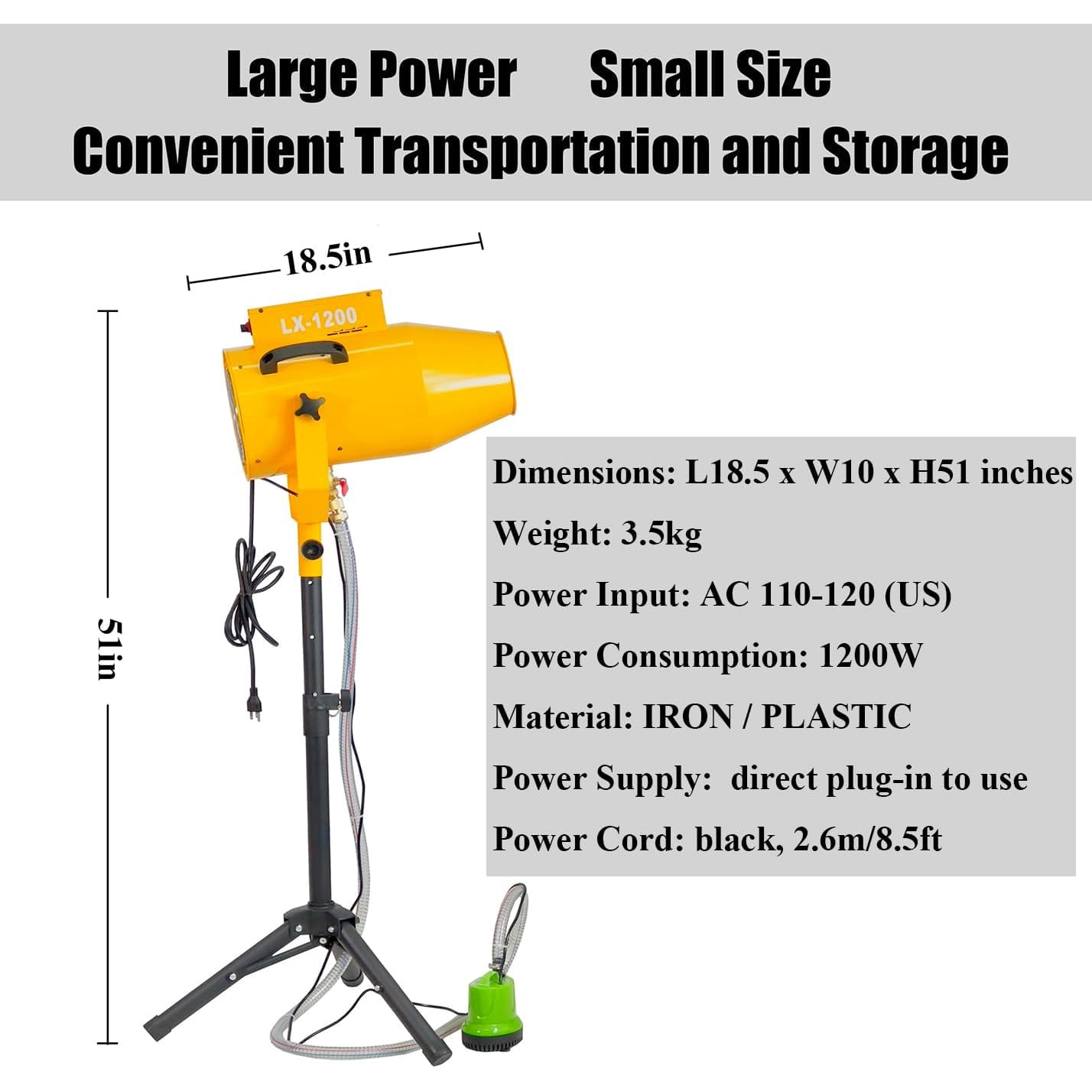 LANGXUN 2026 Upgraded 1200W High Power Foam Machine, Stable Foam Maker Cannon for Birthday, Holiday, Backyard Party & Celebrations