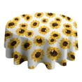 thumbnail image 4 of White Sunflower Pattern Round Tablecloth 60"x60",Wrinkle Wipeable Table Cloth for Kitchen Dining Room Picnic Patio Party, 4 of 6