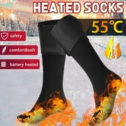 1 Pair Heated Socks Winter Electric Rechargeable Battery Leg Heating Warmer Feet Thermal Sock for Men and Women