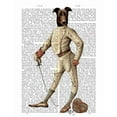 thumbnail image 2 of Fab Funky 12x14 White Modern Wood Framed Museum Art Print Titled - Greyhound Fencer in Cream Full, 2 of 4