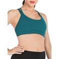 thumbnail image 2 of Fashion Womens Strappy Sports Bra Longline Crossback Padded Medium Support Yoga Bra Top, 2 of 7
