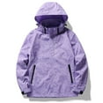thumbnail image 5 of Fengqque Womens Fashionable and Comfortable Waterproof Ski Jacket 3-in-1 Windbreaker Winter Coat for Rain Snow Outdoor Hiking Purple XL(XL), 5 of 5
