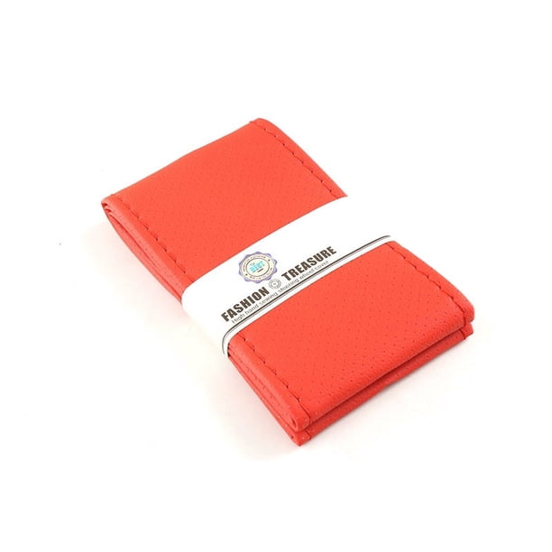 Funda de volante cosida a mano hecha de cuero de súper fibra, suave y lisa, funda de volante universal antiestacional cosida a mano
