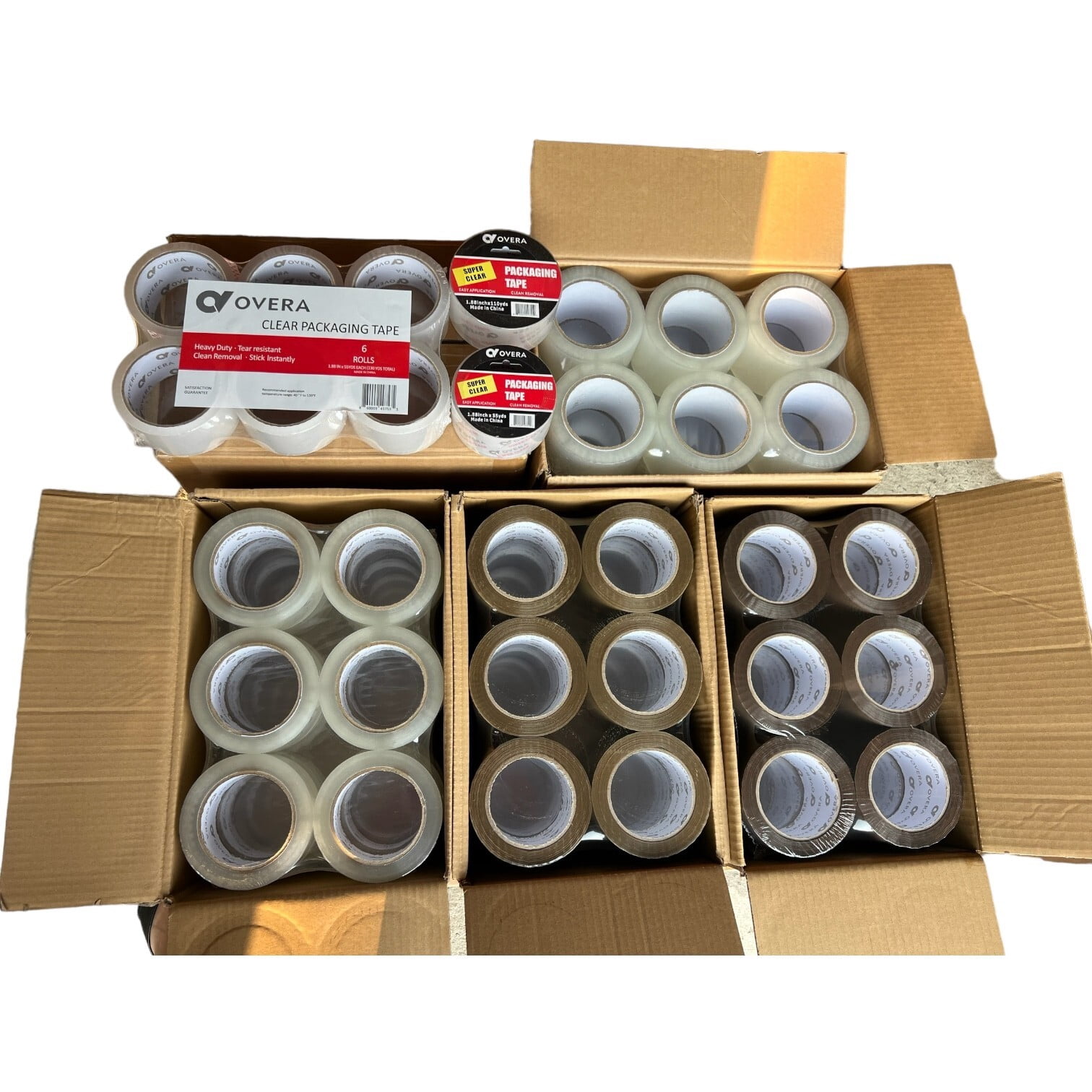 Packing Tape 36 Rolls 110 Yards 2 Mil (330 ft) Clear Carton Sealing Tapes