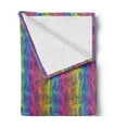 thumbnail image 2 of Colorful Soft Flannel Fleece Throw Blanket, Abstract Wavy Stripes in Rainbow Tones Gradient Modern Fashion Horizontal Lines, Cozy Plush for Indoor and Outdoor Use, 50" x 70", Multicolor, by Ambesonne, 2 of 5