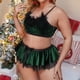 thumbnail image 2 of Conjunto de lencería Sexy Gibobby de Navidad de Papá Noel para mujer con cinturones de liga Verde L, 2 of 5