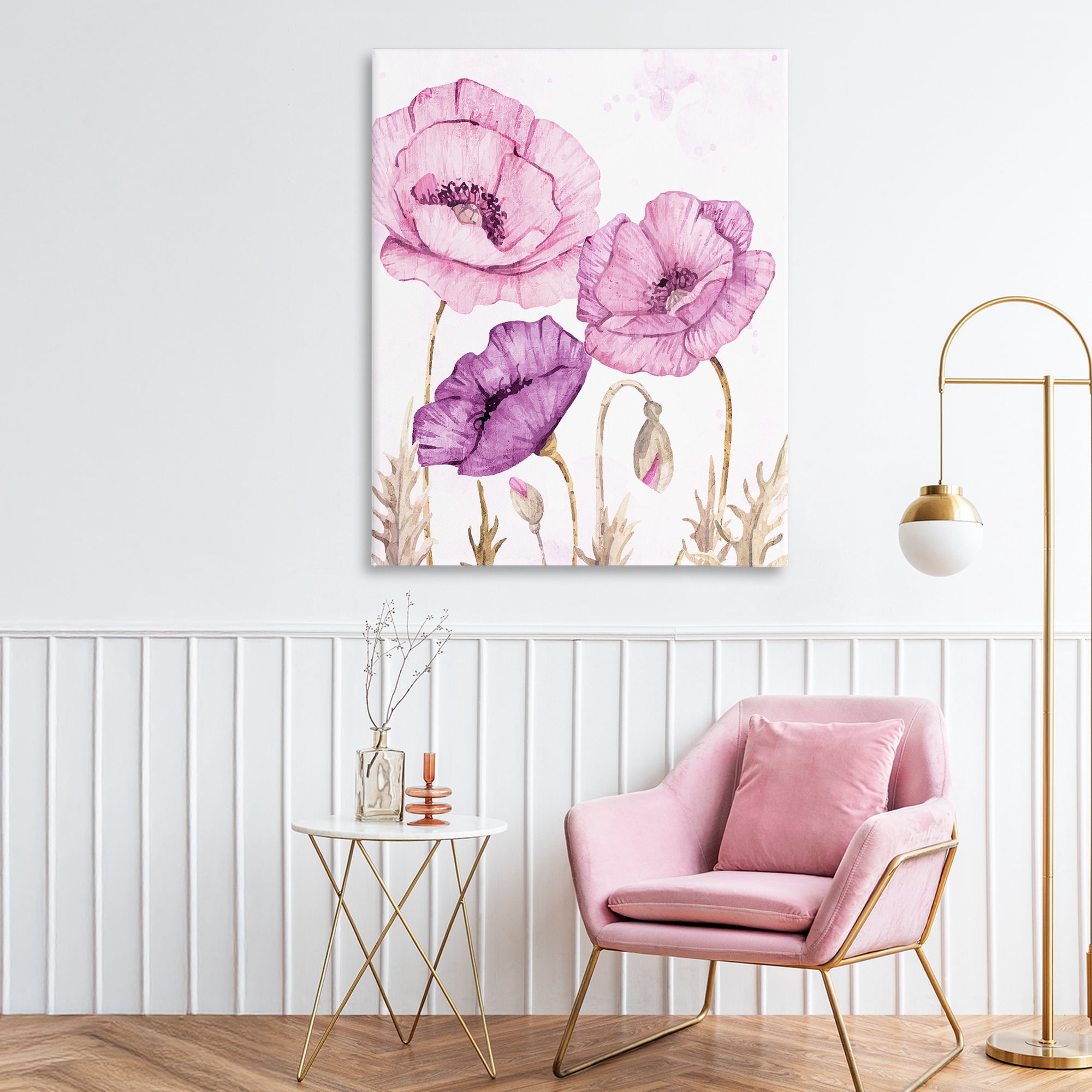 Stupell Industries Bright Purple Poppies Canvas Wall Art, design by Kim Allen