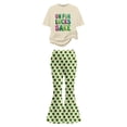thumbnail image 3 of Tiijoy Big Girls St. Patrick's Day Short Sleeve Tee Flared Pants Outfits, Sizes 9-10, 3 of 3