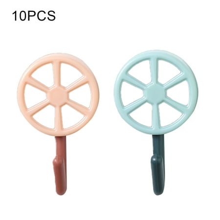 

WindC 10Pcs Hangers Cute Wall Mount ABS Strong Self Adhesive Lemon Shape Hooks for Bedroom Kitchen