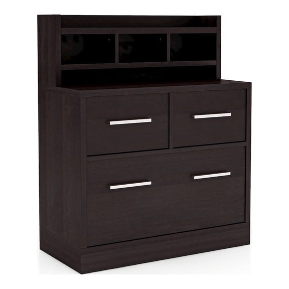 Furniture of America Jonah Wood Multi-Storage Filing Cabinet in Cappuccino