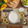 thumbnail image 4 of Farmhouse Sunflowers Placemats Set of 6, Western Star Vintage Sparrows Placemats for Dining Table, Place Mats for Kitchen Tabletop, Waterproof Wipeable Dining Table Mats Set, 4 of 9