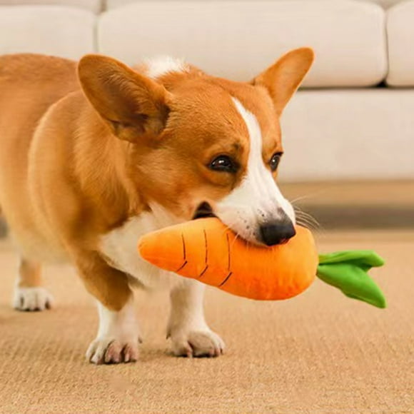 CBFFDC Carrot Shaped Pet Toy Dog Toy Carrot Shape Plush Toy with Sound Bite Resistant Soft and Comfortable Dog Sleeping Cushion Pet Supplies