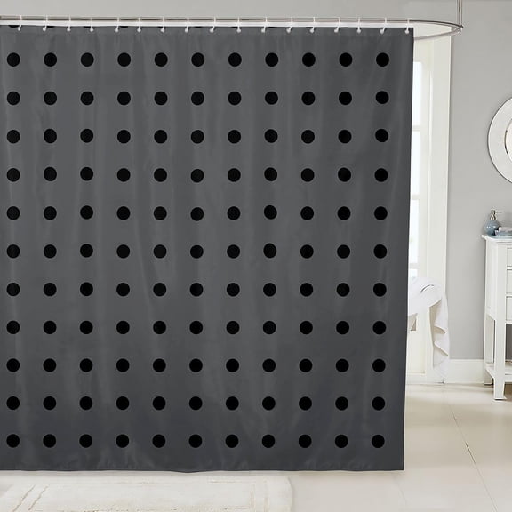 Grey Polka Dot Shower Curtain for Bathroom 71x71 Inches