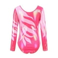 thumbnail image 4 of Children Girls Diamante Long Sleeve Ballet Practice Dance Wear Gymnastics Bright Color Body Suits, 4 of 6