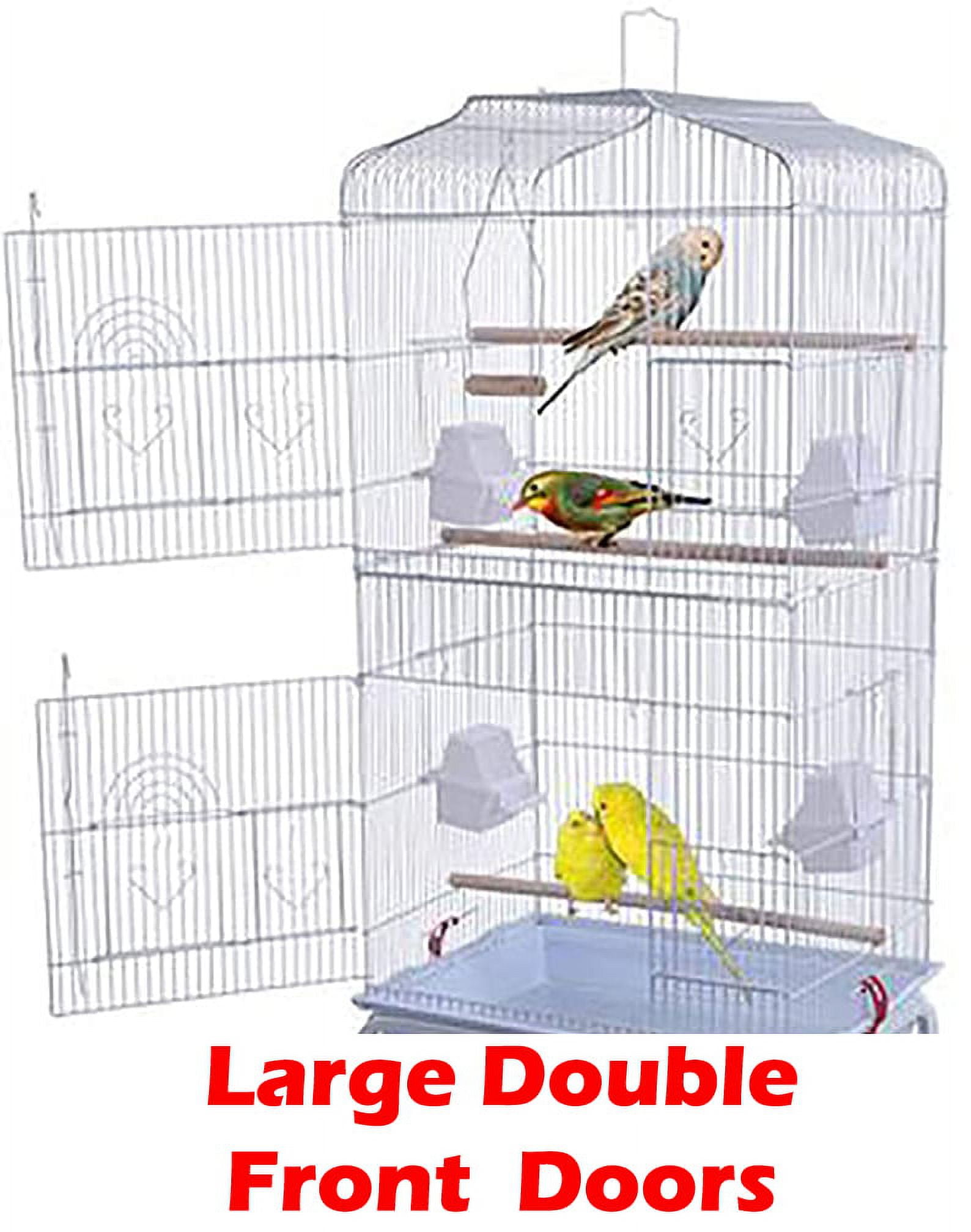 36-inch Portable Hanging Travel Open Top Bird Flight Cage for Parakeets Finches Canaries Lovebirds Small Quaker Parrots Cockatiels Budgie Green Cheek Conure