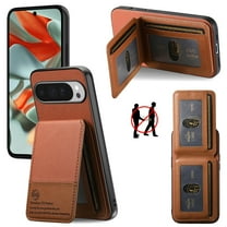 Dteck for Google Pixel 9 / 9 Pro Case Wallet with Card Holder, RFID Blocking Credit Slots Kickstand Shockproof Phone Cover for Women Men 6.3 inch,Brown