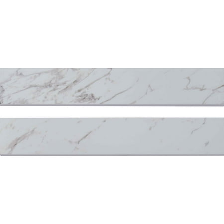 MSI Pietra Carrara 3 in. x 18 in. Polished Porcelain Bullnose Wall Tile (10-Pieces/Case)