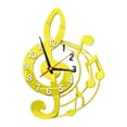 thumbnail image 1 of Reloj de pared con diseño temático musical, decoración silenciosa para el dormitorio y la escuela. Dorado, 1 of 9