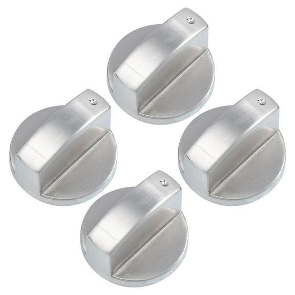 4 Pcs Electric Stove Knobs Replacements Range Gas Burner Silver