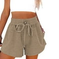 thumbnail image 2 of IROINNID Women's Solid Color Casual Wide Leg Loose High Waist Shorts, 2 of 7