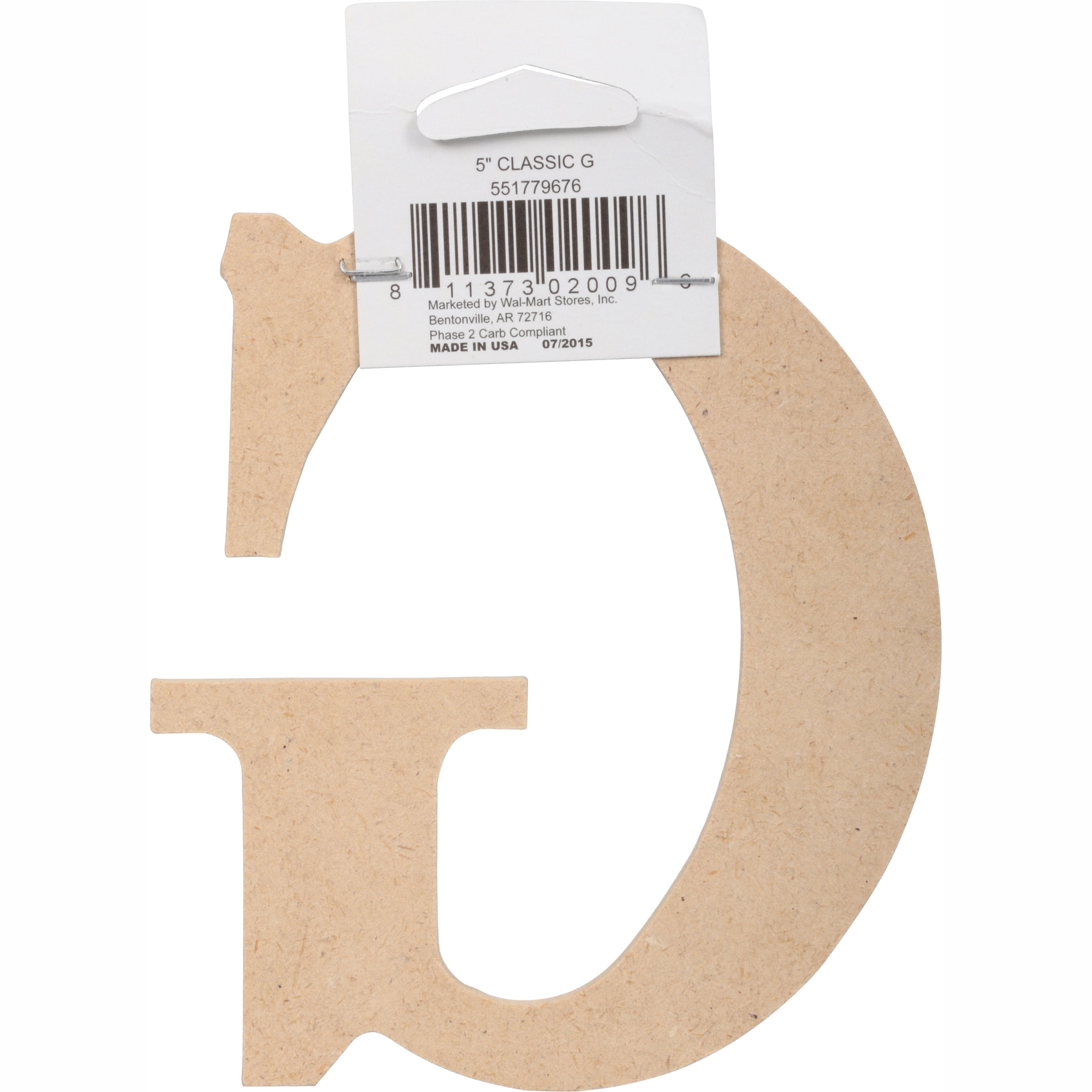 Unfinished Wood 5" Classic Font Letter G