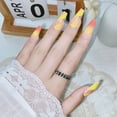 thumbnail image 6 of Yellow On Nails French False Nail with Glitter Sequins Design Full Cover Tip Set, 6 of 6