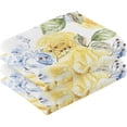thumbnail image 2 of Dreamtimes Yellow and Blue Rose Flowers Cotton Towels Set 2 Pcs Absorbent Hand Towel Face Towels Kitchen Towels Bath Towels for Bathroom Laundry Room Kitchen 16 x 28 Inches, 2 of 7