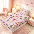 thumbnail image 2 of Manfei Festive Nutcracker Twin Fitted Sheet,Christmas Tree Gingerbread Men Bedding,Pink Orange,2pcs,1 Fitted Sheet and 1 Pillowcase, 2 of 6