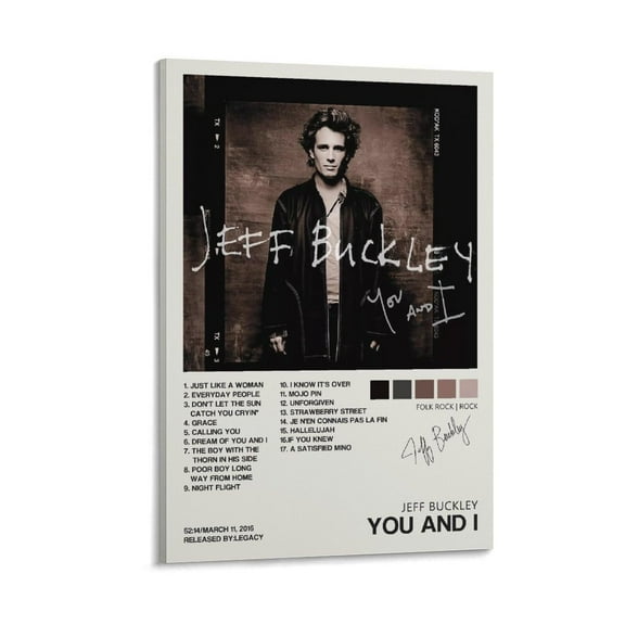 Jeff Buckley Rock Posters Canvas Wall Art Famous Singer Band Posters Poster Prints Canvas Wall Art for Trendy Dorm Room Decor Aesthetic Gift