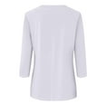 thumbnail image 5 of Shirt for Women's Fashion Casual Raglan Sleeve Round Neck 3/4 Sleeve Loose Solid Color T-Shirt Ladies Top, 5 of 5