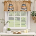 thumbnail image 2 of Fall Truck Curtain Valances for Windows, Kitchen Valance Window Treatments Panel 2 Pack, Thanksgiving Tree Maple Leaf Pumpkins Orange Rod Pocket Short Curtains for Bathroom Bedroom 42 x 18 Inch, 2 of 8