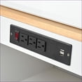 thumbnail image 4 of Kitchen Island Rolling Cart with Extendable Table, White Modern with LED Lights, USB Ports, Storage | White | MDF, 4 of 26
