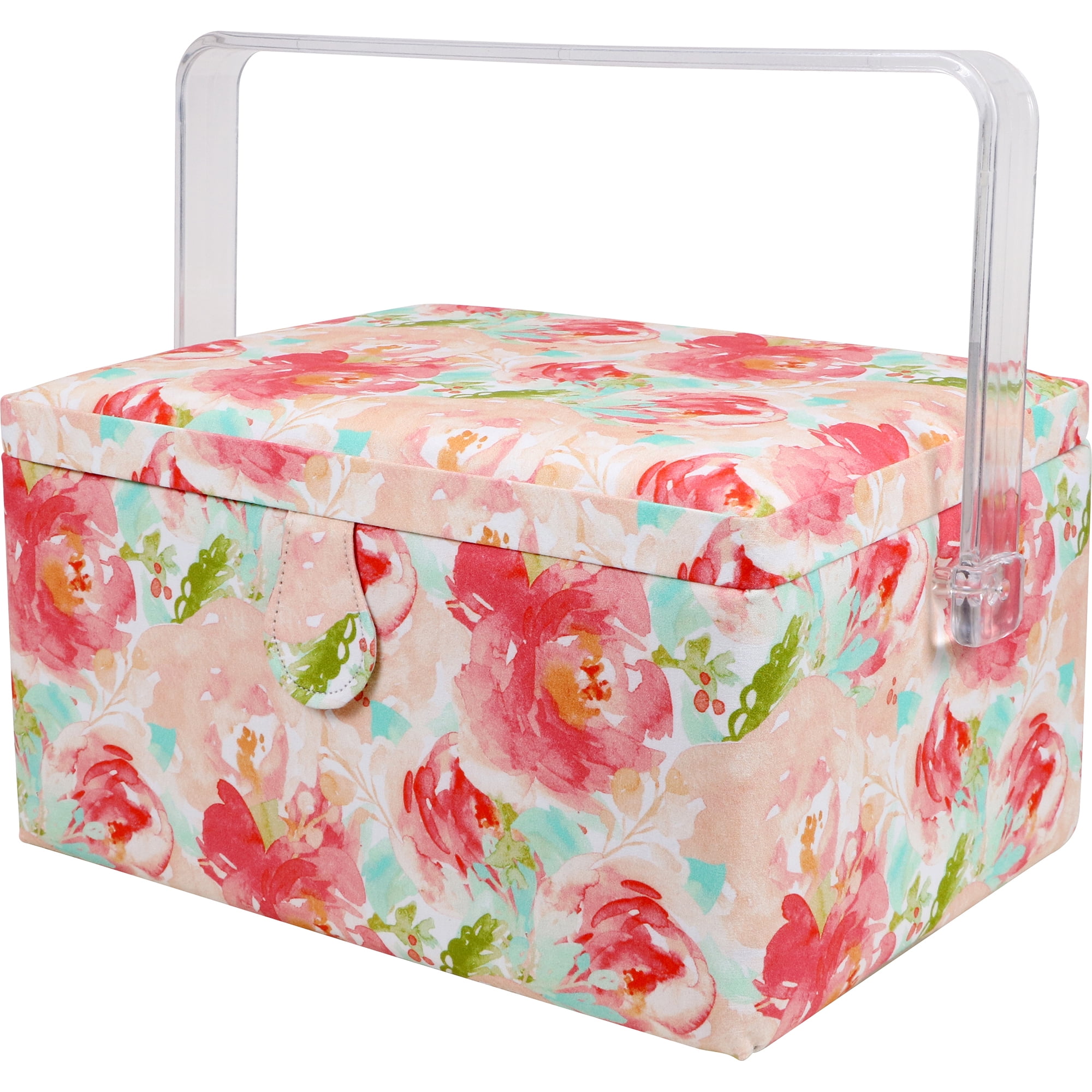  SINGER Large Sewing Basket Leaf Print with Emergency