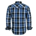 thumbnail image 2 of Coevals Club Mens Pearl Snap Plaid Western Cowboy Button Up Long Sleeve Shirts Bule White Black 04 Small, 2 of 7