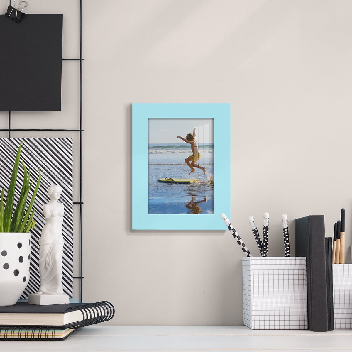 Modern Real Wood 3.5x5 inch Picture Frame in Blue