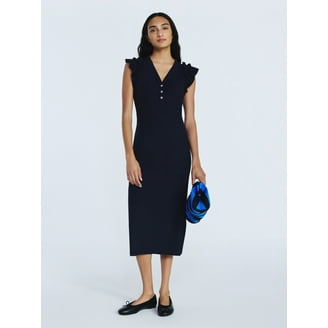 Free Assembly Women's Sleeveless Tiered Midi Dress with Tie Back, Organic  Cotton - Walmart.com