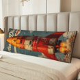thumbnail image 2 of Rateoe Long Body Pillow Cover, 20x54 Inches Body Pillow Cases, Soft Brushed Microfiber Zipper Design, Rusty Rocket Launch -Pillows Not Included, 2 of 7