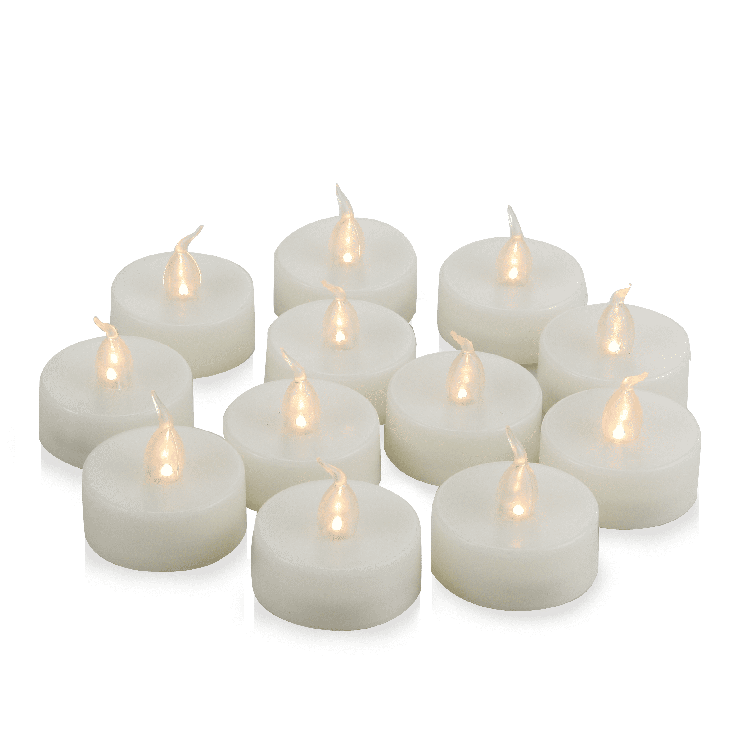 12 Pack Flickering Battery Operated Tea Light, Flameless Electric Led
