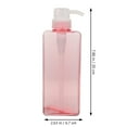 thumbnail image 3 of Melantax 2 Pack 650ML Square Lotion Bottle Shower Gel Shampoo Pump Bottle Portable Refillable Hand Soap Dispensing Bottle Large Capacity Lotion Bottle Suitable for Home Hotel Use (Pink), 3 of 6