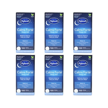 Hyland's Calms Forte Homeopathic Sleep Aid (6 Bottles = 600 Tablets)