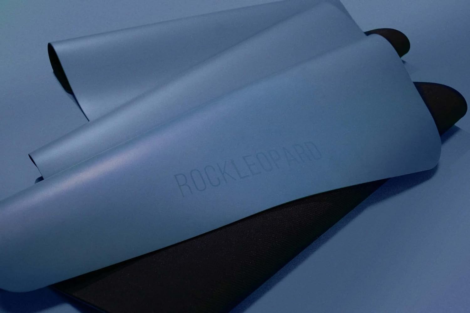 Rockleopard Eco Grip Anti-Slip Hot Yoga Mat, 6ft x 2.2ft x 5mm, Blue