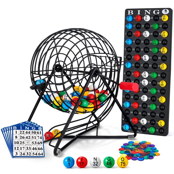 Mr. Chips 11-Inch Tall Professional Bingo Set with Steel Cage and Everlasting Balls