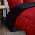thumbnail image 3 of GDF Studio 4-Piece King Plush to Sherpa Down Alternative Comforter Set, Red+Black, 3 of 8