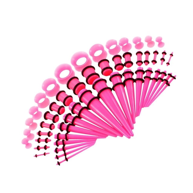 Guardurnaity 50pcs 14G-00G Junta tórica Tapones cónicos acrílicos y túneles de silicona Púrpura Ropa, zapatos y accesorios Miscelánea Rosa 50 pcs