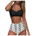 thumbnail image 1 of Womens One Piece Swimsuits Women‘s Sexy High Breast Contrast Gradient Split Bikini Set Swimsuit, 1 of 6