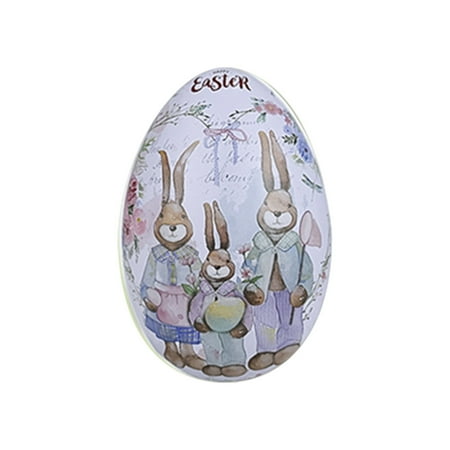 

Tangnade Easter Decorated Iron Easter Creative Rabbit Iron Box