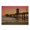 thumbnail image 1 of Dock Cutting Board, Wide Shot of Huntington Beach Piert Sunset in Contrast Colours Dreamy View, Decorative Tempered Glass Cutting and Serving Board, in 3 Sizes, by Ambesonne, 1 of 2